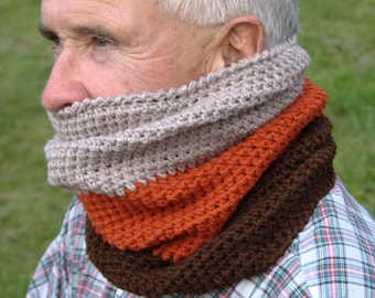 Modello a cappuccio / Modello sciarpa a cappuccio unisex / Modello a uncinetto per sciarpa all'uncinetto / Cappuccio fai da te / Taglie per bambini e adulti - Modello a cappuccio colorblock