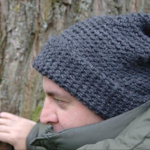 Crochet Pattern Mens Hat Pattern / DIY Winter Hat / Bulky Hat Pattern by Golden Strand Studio This Way That Way P163 image 1