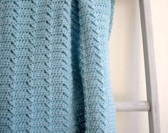 Crochet Blanket Pattern - Baby Blanket Pattern - DIY Crochet Blanket- Afghan Pattern - Newborn Blanket Pattern - Lakeshore Ripples P129