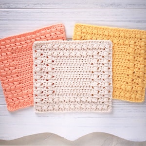 Crochet Pattern - DIY Washcloth - Crochet Dishcloth Pattern - Cottage Square Dishcloths