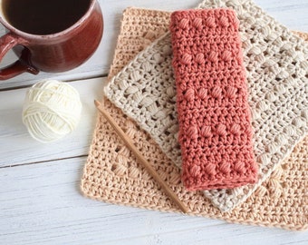 Crochet Pattern - DIY Washcloth - Crochet Dishcloth Pattern - Basin Hollow