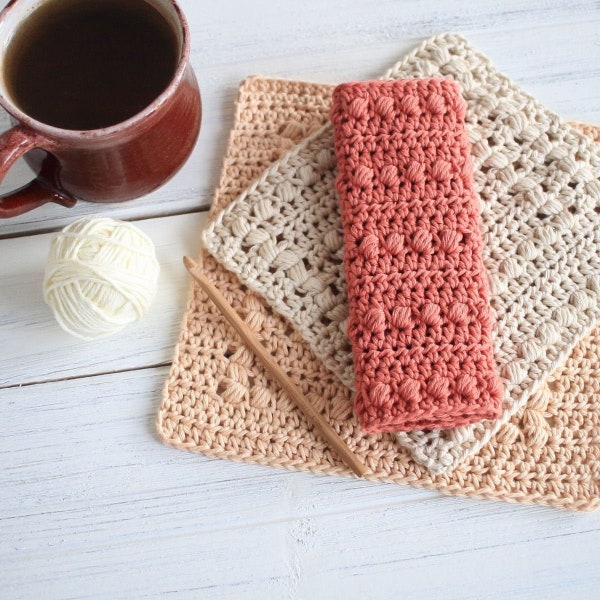 Crochet Pattern - DIY Washcloth - Crochet Dishcloth Pattern - Basin Hollow