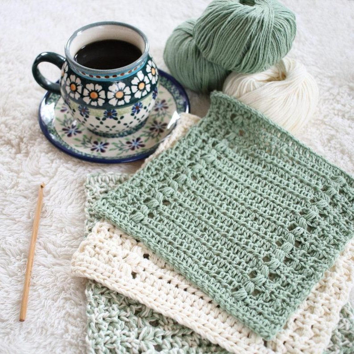 Crochet Pattern Hand Towel Pattern Crochet Dishcloth Pattern River's