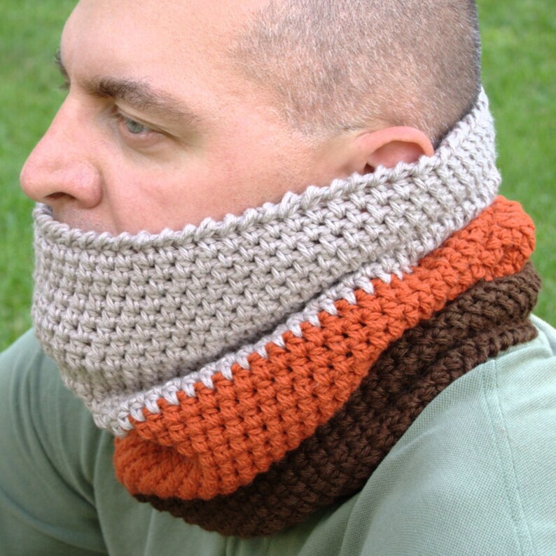 Cowl Pattern / Unisex Cowl Scarf Pattern / Crochet Scarf Crochet Pattern / DIY Cowl / Kids & Adults Sizes Colorblock Cowl Pattern image 3