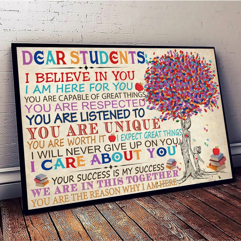 Dear Students Classroom Teacher Poster Sign School Counselor Etsy
