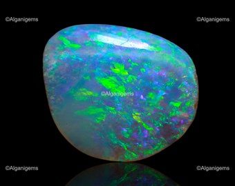 3.60 Cts Fire Opal Gemstone, Opal Cabochon, Natural Fancy Green Blue Opal Loose Stone 15x12x3 mm