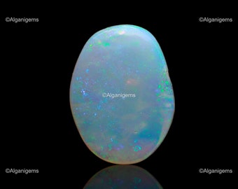 Natural 4.50 Cts Fire Opal Cabochon, Green Blue Oval Opal Gemstone, Opal Real Stone For Making Jewelry 18x10x3 mm