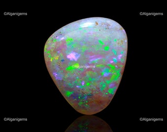 3.30 Cts Fire Opal Gemstone/ Green Blue Opal Cabochon/ Opal Pear Stone/ Natural Loose Gemstone 15x10x3 mm