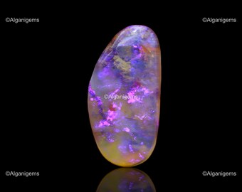 6.55 Cts Fire Opal Gemstone/ Blue Cabochon Opal Fancy Stone/ Making For Jewelry 24x9x4 mm