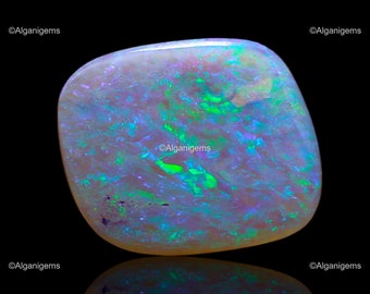 3.30 Cts Fire Opal Gemstone/ Green Blue Cabochon Opal / Fancy Loose Gem/ Untreated Opal For Jewelry 13x12x2 mm