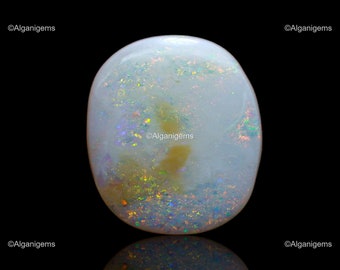 Untreated 10.00 Cts Fire Opal Cabochon, Multicolor Opal Gemstone, Oval Shape Loose Opal For Jewelry Making 21x14x4 mm