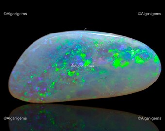 3.45 Cts Fire Opal Gemstone, Opal Cabochon, Natural Fancy Multicolor Opal Loose Stone 15x9x3 mm