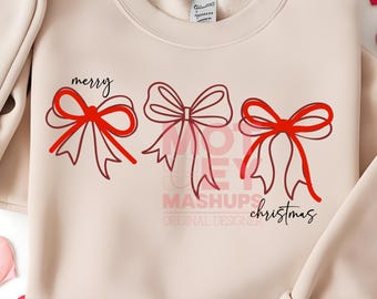 Christmas Bows Svg, Coquette Png, Trendy Xmas Shirt (Digital Design)