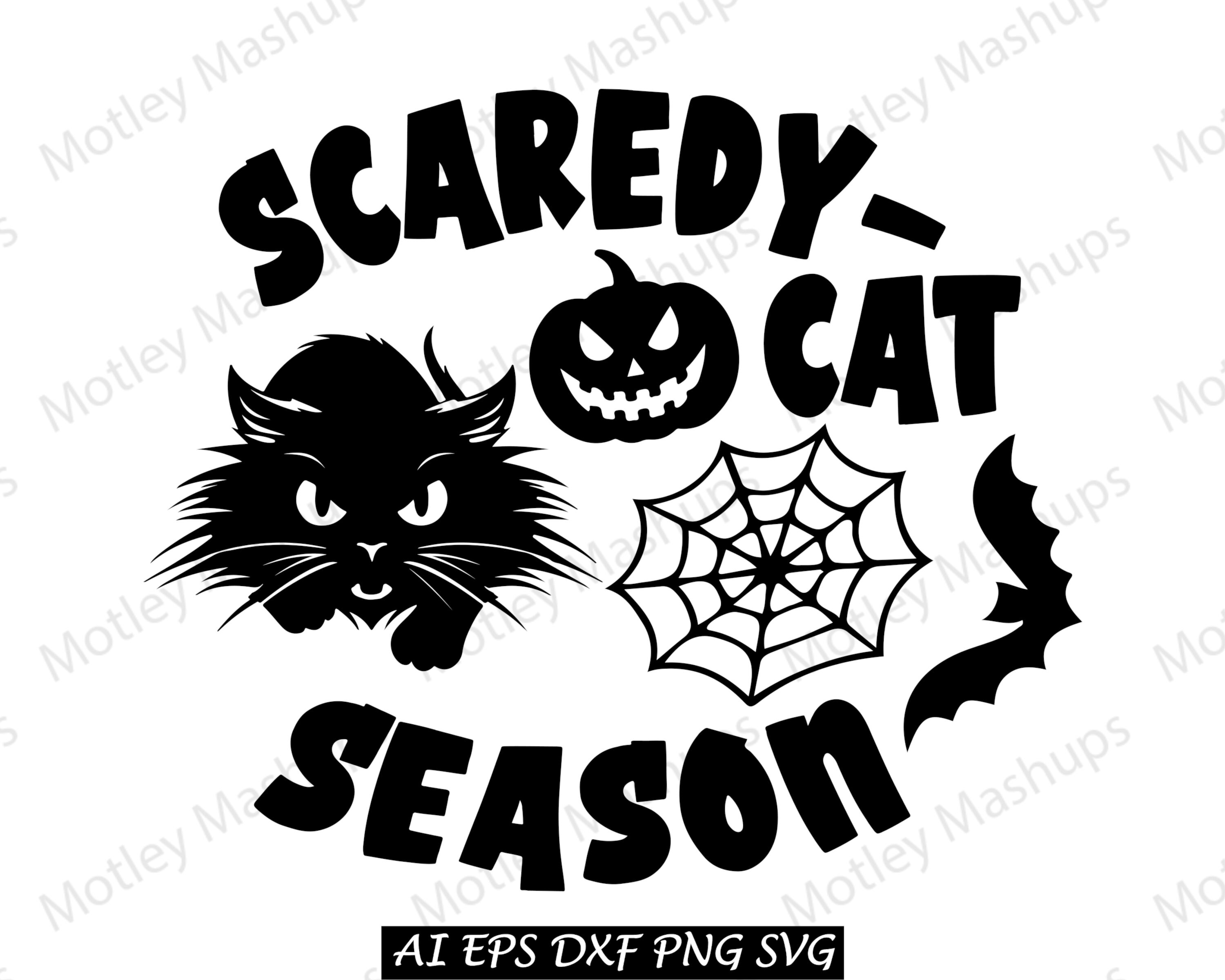 Halloween Scaredy-cat Season Svg & Png Spooky Png Cricut Cut - Etsy