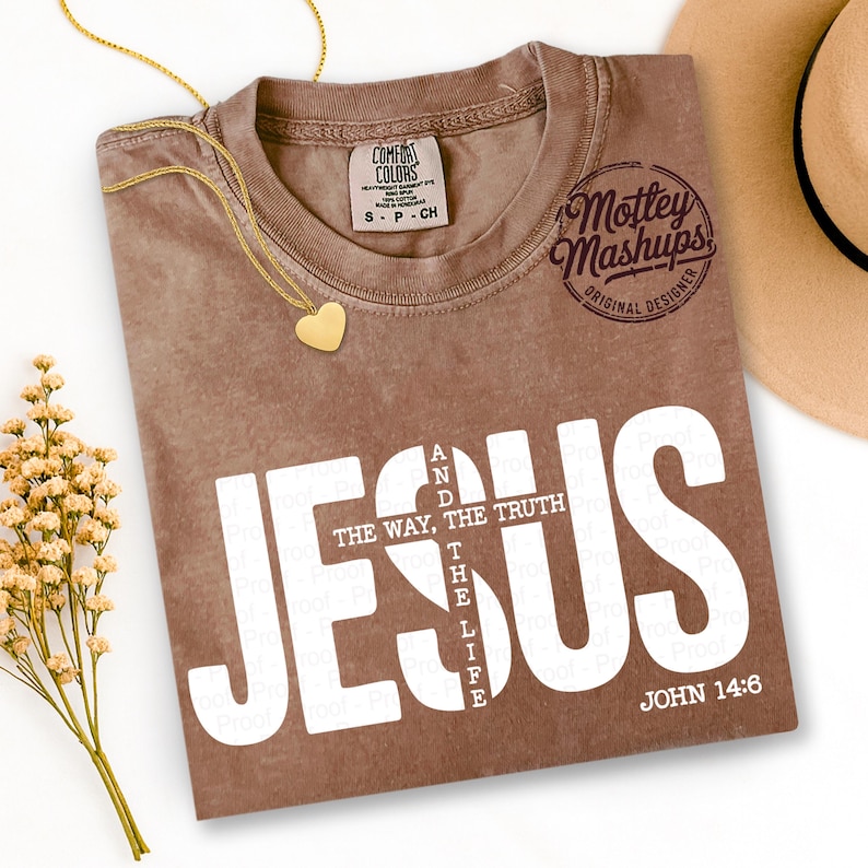 Jesus John 14:6 SVG PNG, Christian Bible Verse (Digital Download) image 1