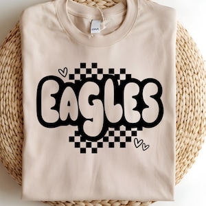 Eagles Png, Eagles Mascot Png, Checkerboard Design, Mascot Name Shirt, Team Name, Trendy Eagles Png,  School Mascot Eagles,