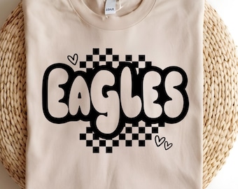 Eagles Png, Eagles Mascot Png, Checkerboard Design, Mascot Name Shirt, Team Name, Trendy Eagles Png,  School Mascot Eagles,