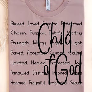 Kind Gottes Png, christlicher Png, trendiges christliches Shirt-Design, Jesus Png, Gott Png, religiöser Png, Schrift Png, inspirierender PNG