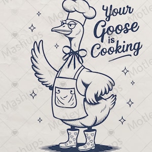 Seu ganso está cozinhando SVG PNG, trocadilhos de ganso, amantes de ganso SVG PNG, ganso engraçado, humor adulto, ganso cozinhando, amante de animais, camiseta vintage