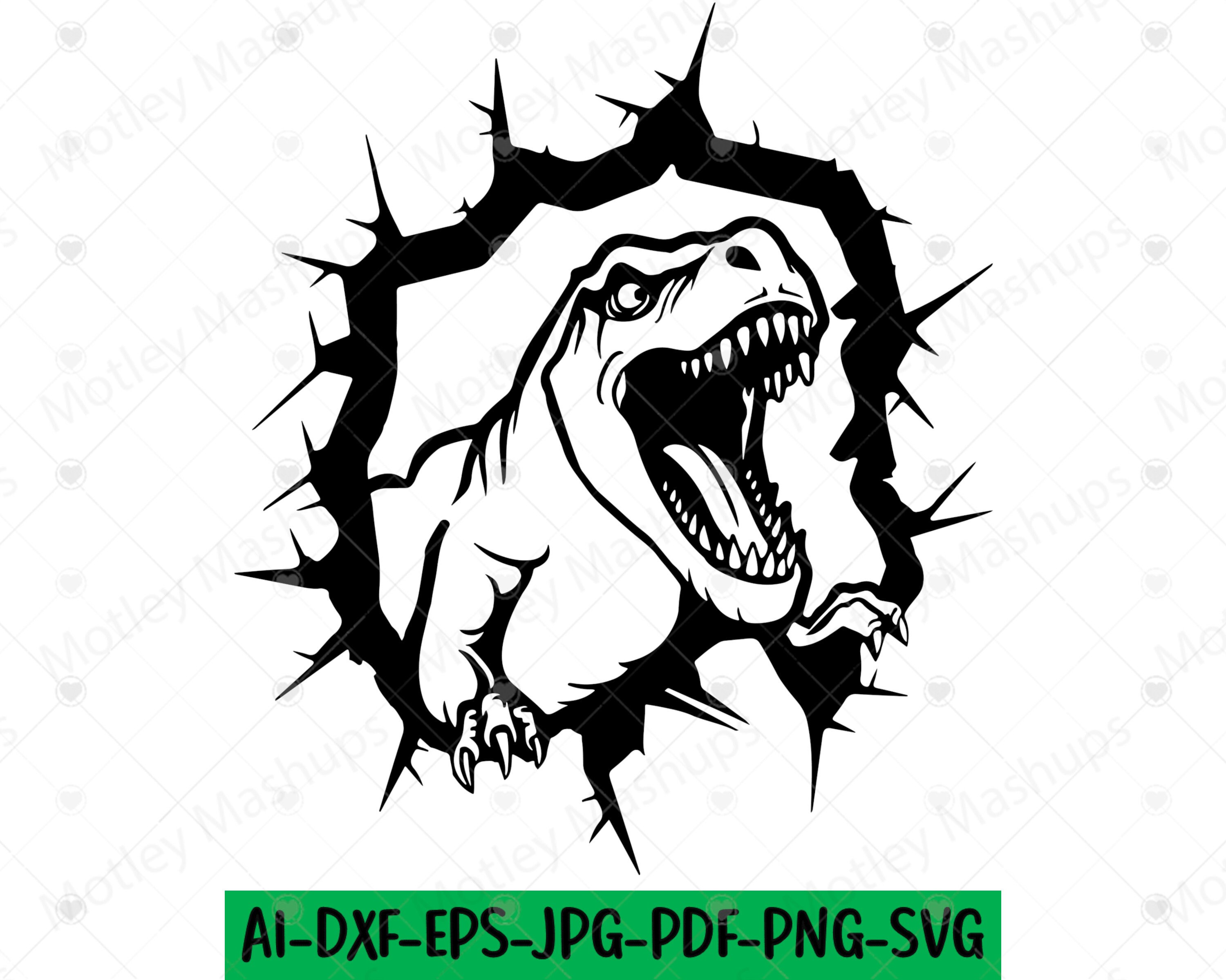 T-rex Scratch Svg, T-rex SVG PNG, Dinosaur Svg Png, Cracked Wall Svg ...