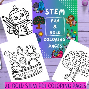 Bold Stem Learning Coloring Pages, Science Coloring, Math Coloring, Learning Coloring, Teacher STEM Printable, Empowerment Coloring pages