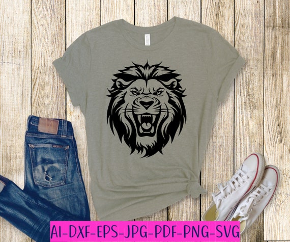 lion ページ Roaring Lion Svg, Face, Head, Cut File, Safari, Vector