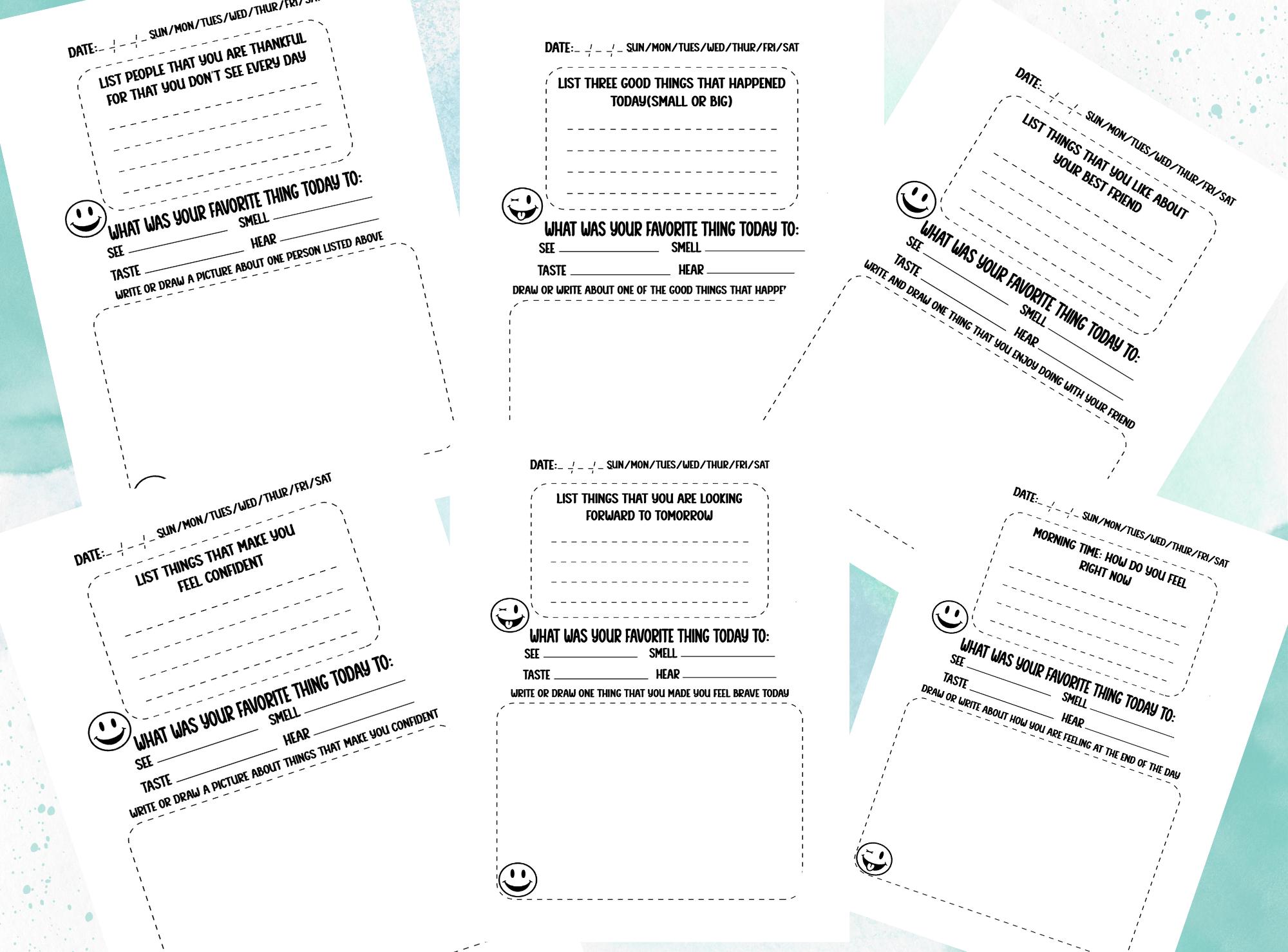 Gratitude Journal Pages, Mindfulness Prompts, Self-esteem Activities ...