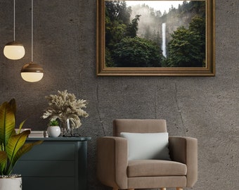 The Falls DIGITAL DOWNLOAD Wall Art, Oregon Photography, Nature Photography, Multnomah Falls, Oregon, Nature Wall Art, Bathroom Wall Art