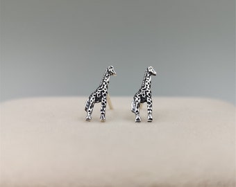 Silver Giraffe Earrings Giraffe Stud Earrings Giraffe Jewelry Cute Animal Earrings Animal Stud Earrings Animal Jewelry Wildlife Earrings