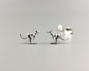 Kangaroo Studs Sterling Silver • Everyday Earrings Handcrafted By CFJewelryCrafts • Animal Birthday Gifts For Sister, Girlfriend