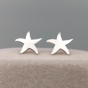 Starfish Earrings Sterling Silver, Gold • Ocean Jewelry • Starfish Gift • Sterling Silver Studs