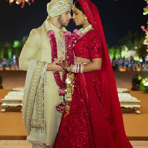 SABYASACHI Inspired Red Lehenga PRIYANKA CHOPRA Wedding - Etsy
