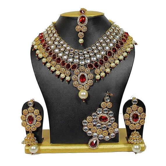 Traditional Kundan Jewellery Set Pearl 