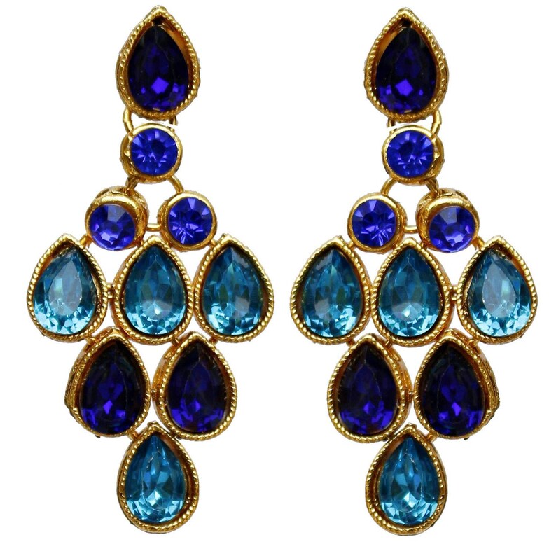 Indian Jewelry Set Elegant Ferozi Blue Kundan Stone Necklace Etsy