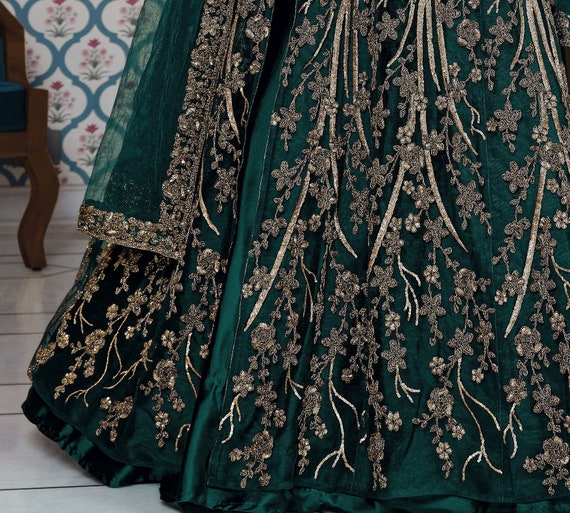 Green Anarkali Suit Bridesmaid Dress 