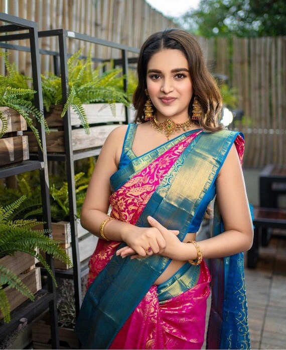 Designer Soft Lichi Silk Saree With Heavy Rich Pallu Indian Etsy Sweden