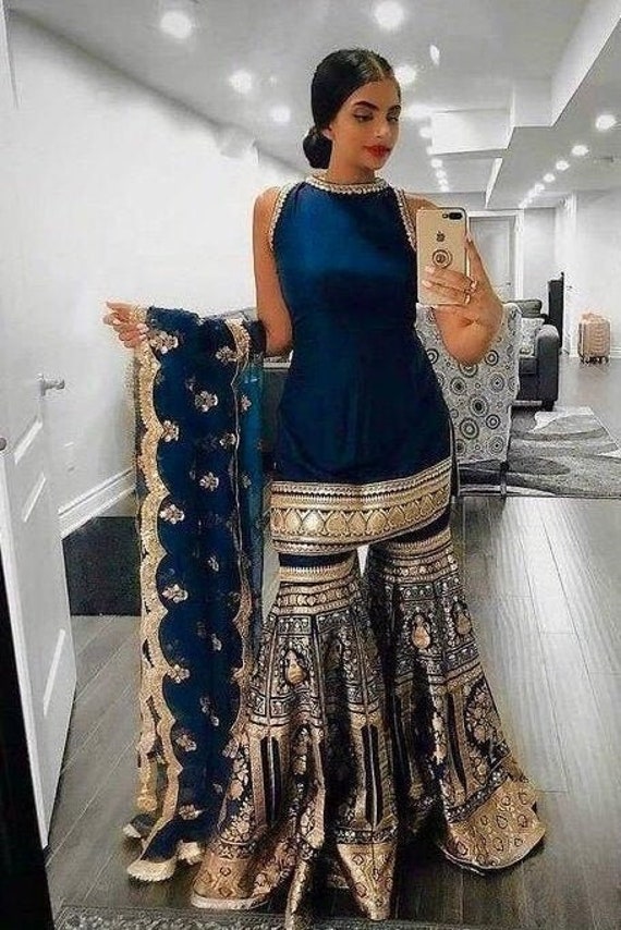 Salwar Kameez Palazo Pakistani Indian Suit PartyWear Shalwar Dress Women Suits Salwar Kameez Palazo Pakistani Indian Suit PartyWear Shalwar Dress Women Suits