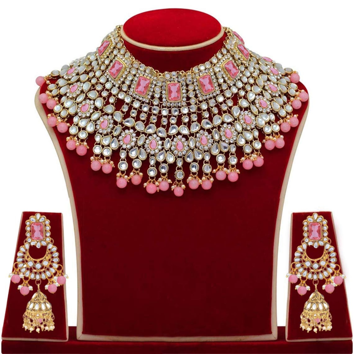 Indian Bridal Jewellery Set Baby Pink Bridal Jewelry Set Etsy