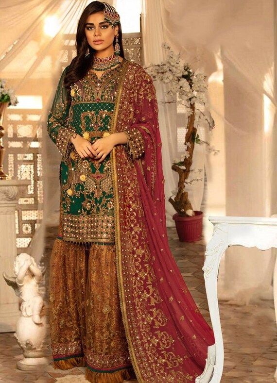 latest designer sharara suit