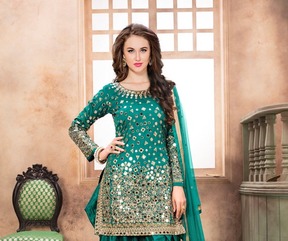 Details about   Occasion Special Wedding Wear Indian Pakistani Designer Punjabi Patiyala Suits 