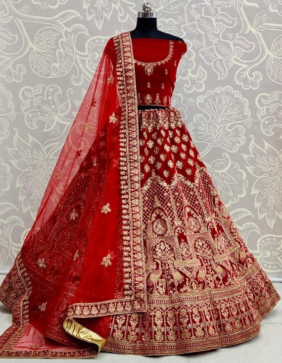 Red Bridal Lehenga Choli - Etsy Australia