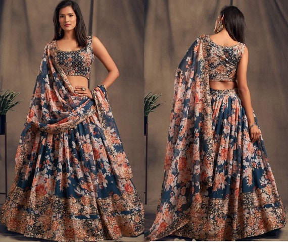 Organza Lehenga Choli Wedding 