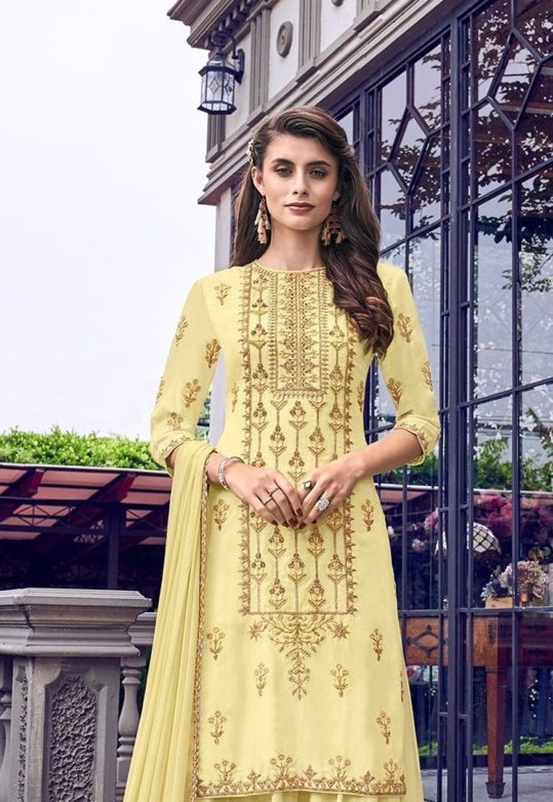 sharara in yellow colour