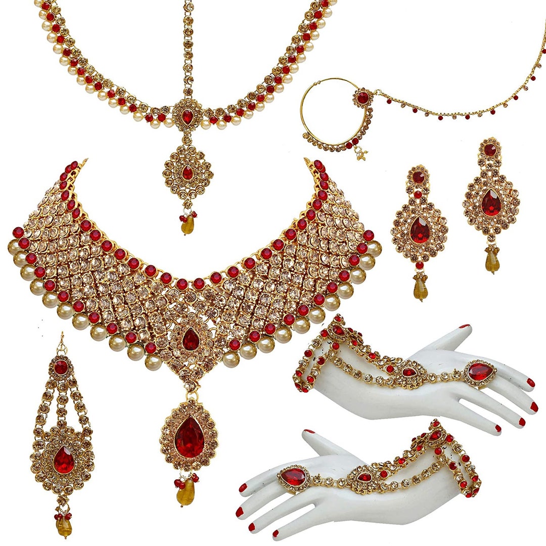 Indian Bridal Jewelry Set Heavy Full Wedding Jewelry Set for - Etsy