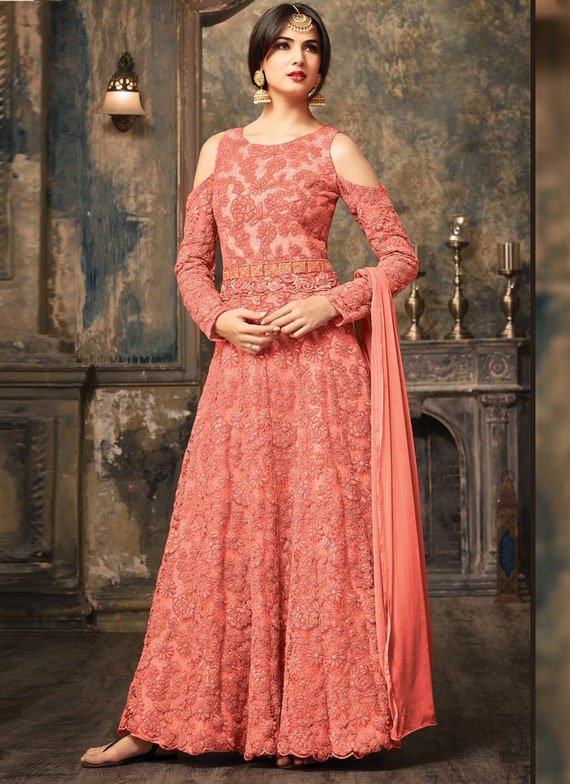 western anarkali dress