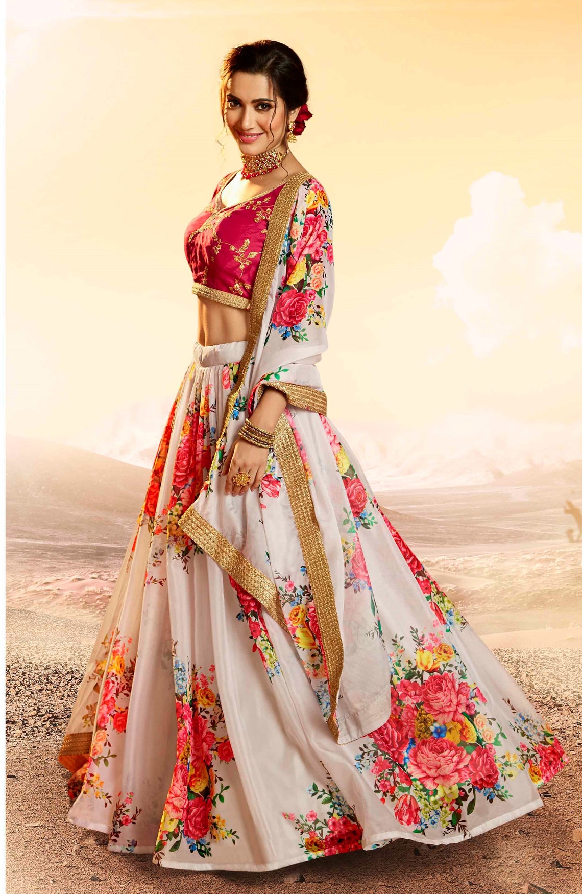 white designer lehenga