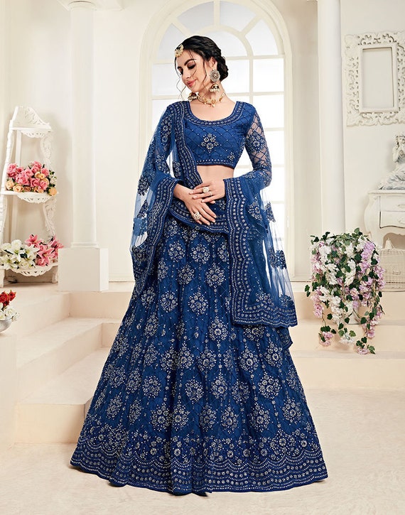 Royal blue color lehenga Clearance
