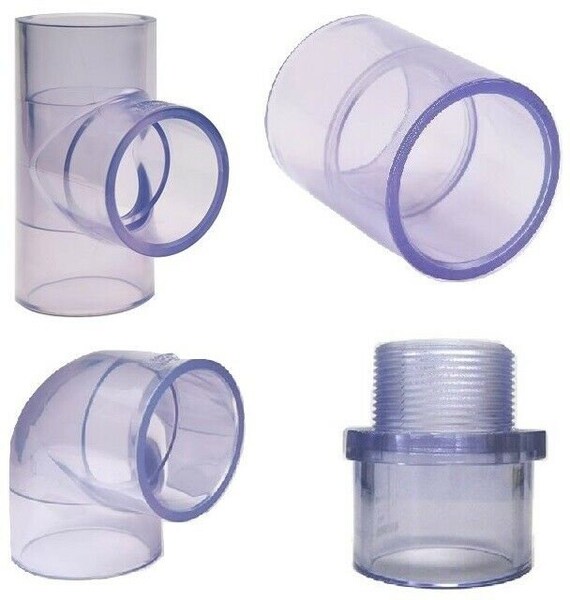 Clear PVC Fittings SCH 40/SCH 80 Couplings Elbows TEEs Etsy