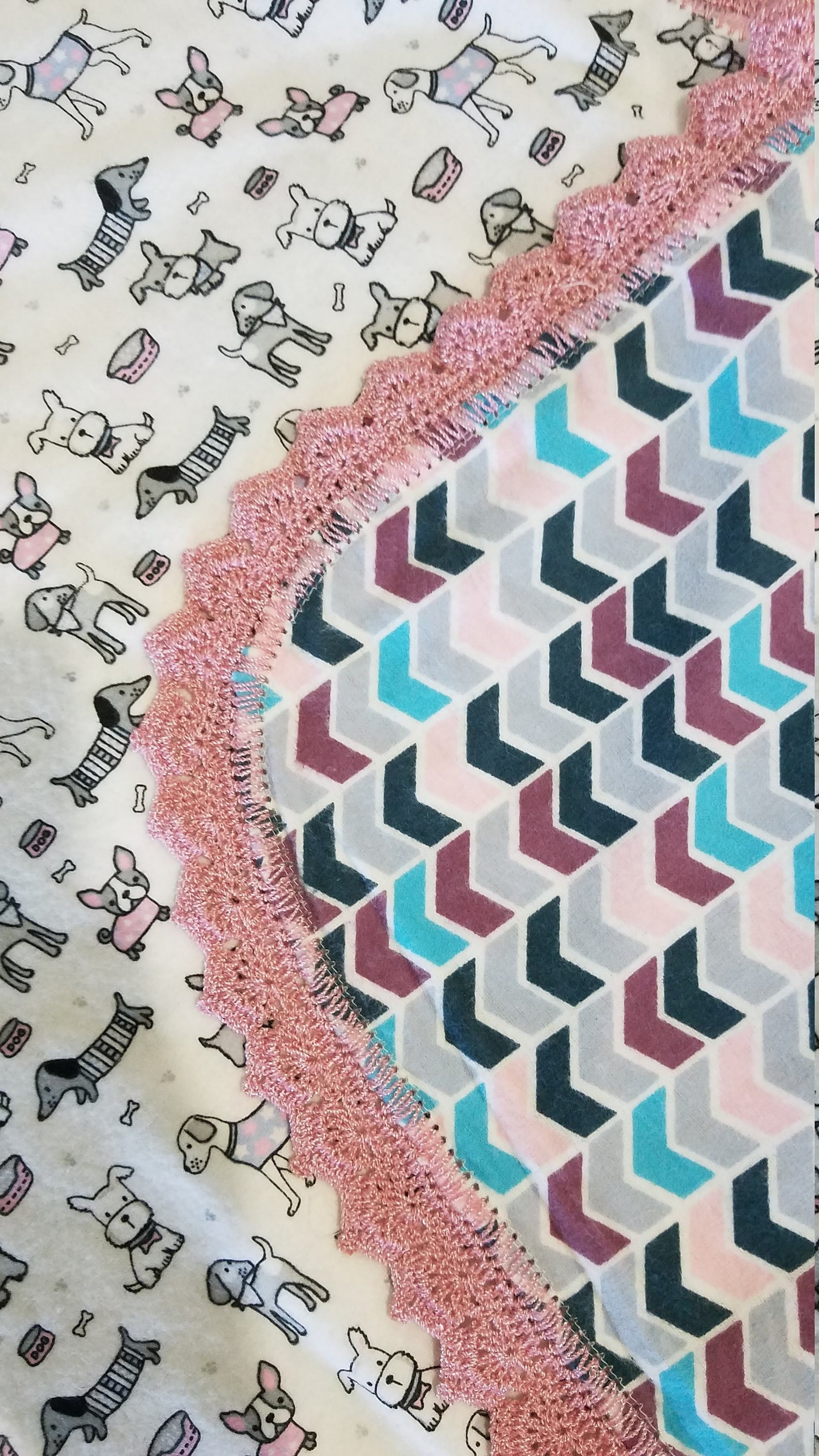 Crochet edge receiving blanket baby blanket crochet flannel Etsy