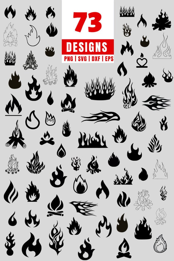 73 Flame Svg Bundle Flame Cricut Flame Silhouette Cameo Etsy